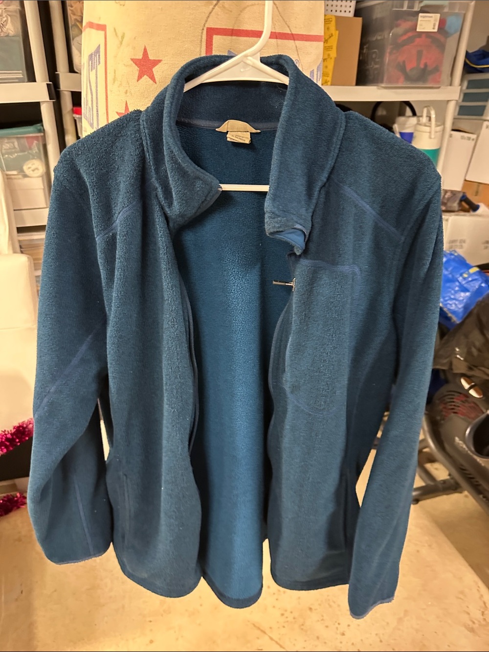Duluth Trading Co Teal Fleece Open-Front Jacket